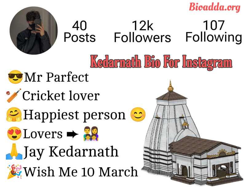 Kedarnath Bio For Instagram 