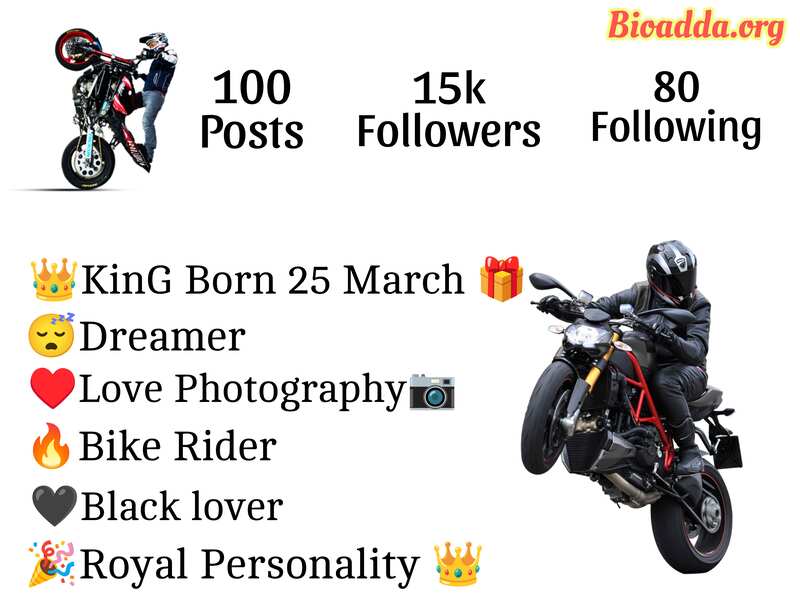 Rider Bio For Instagram 