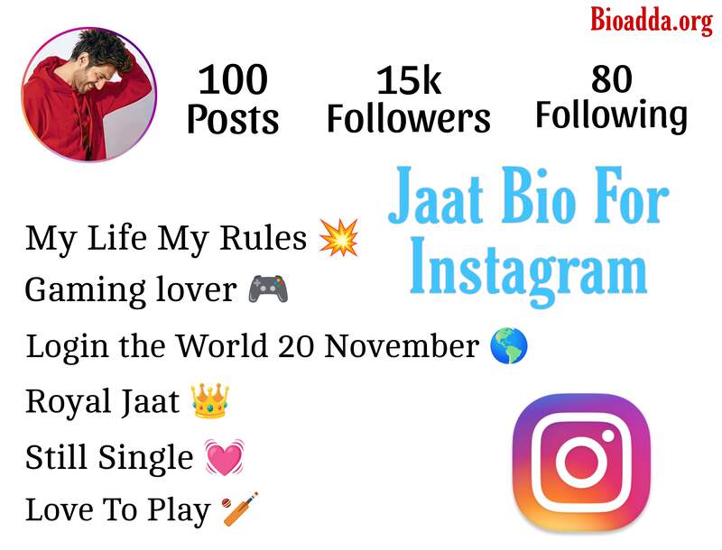Jaat Bio For Instagram 